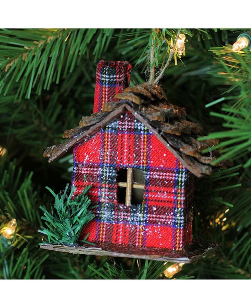 Northlight 4 25 Red Plaid Country Cabin Christmas Ornament