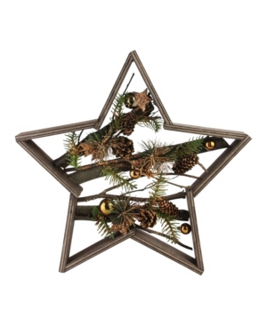Northlight 15.25" Mixed Branches In Star Wood Frame Table Or Wall Decoration In Gold