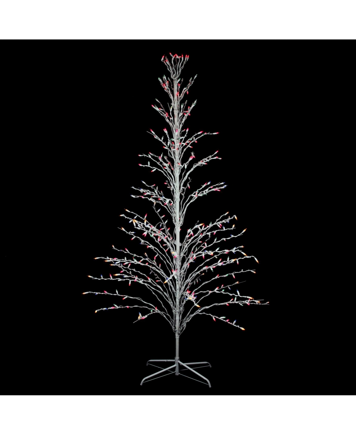 Northlight 6'Lighted Christmas Cascade Twig Tree Outdoor Decoration - Multi Lights - White
