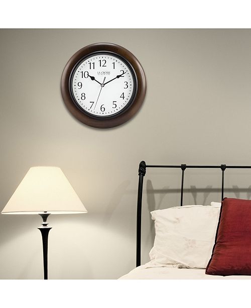 La Crosse Technology La Crosse Clock 4042625 10" Solid Wood Analog Wall Clock & Reviews