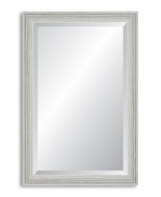 Reveal Frame & Décor - Weathered Whitewash Beveled Wall Mirror