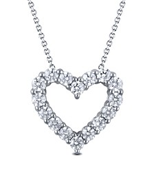 Diamond 18" Heart Pendant Necklace (2 ct. t.w.) in 14k White Gold