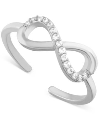 And Now This - Crystal Infinity Toe Ring in Fine Silver-Plate