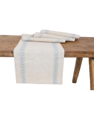 Manor Luxe Cute Leaves Crewel Embroidered Table Runner