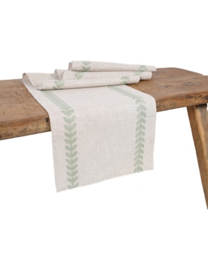 Manor Luxe Cute Leaves Crewel Embroidered Table Runner