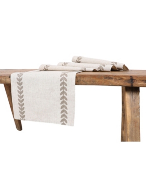 Manor Luxe Cute Leaves Crewel Embroidered Table Runner