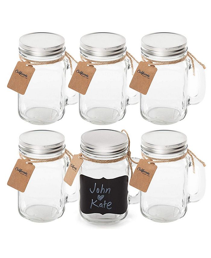 California Home Goods 16 Ounce Retro Mason Jar Mug with Chalkboard