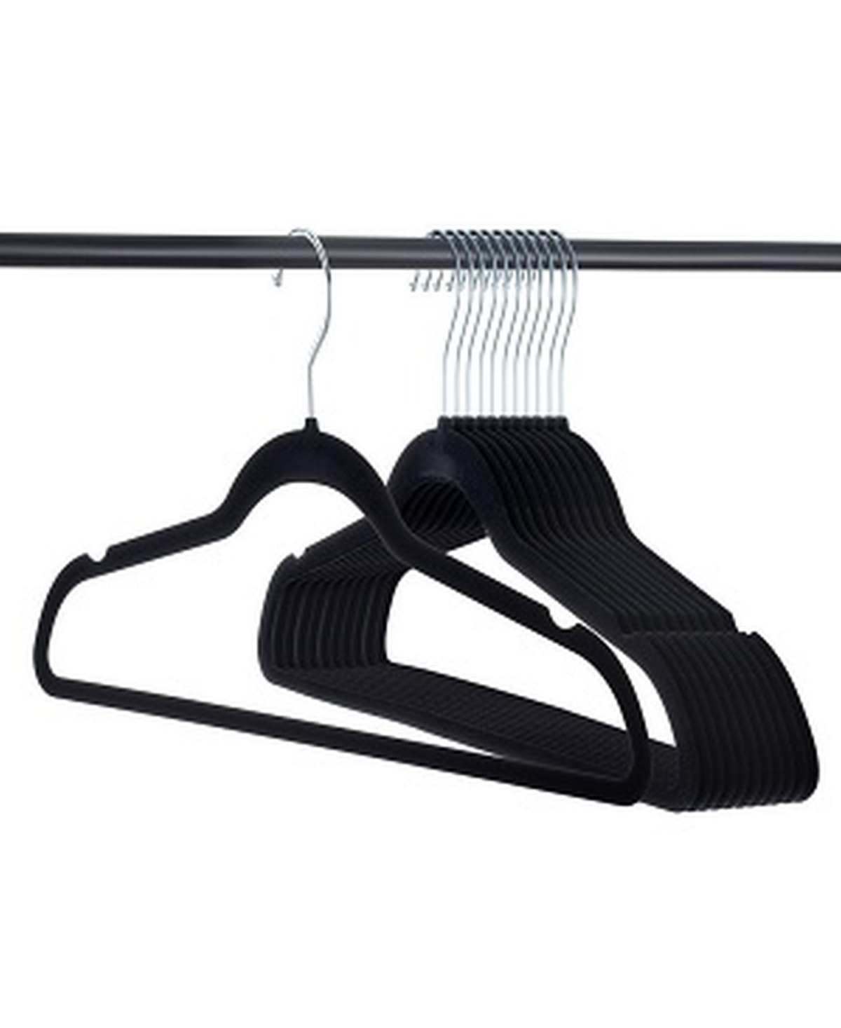 30 Pack Velvet Clothes Hangers - Premium Heavy Duty Clothes Hangers with Hook Swivel 360-Ultra Thin - Black