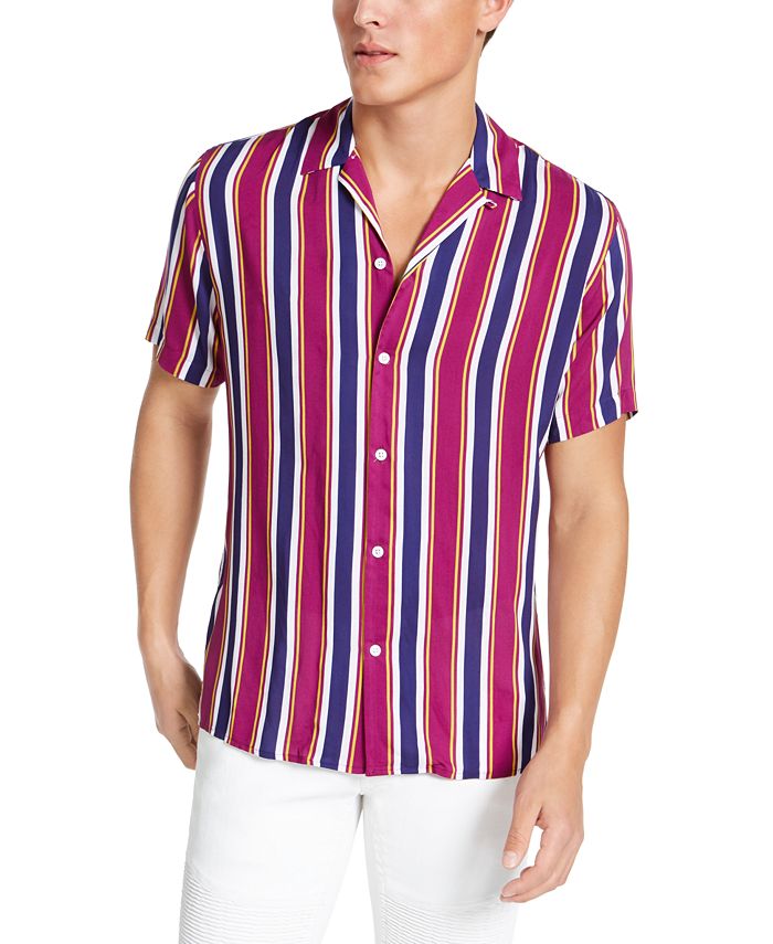 INC International Concepts INC Men's Striped Camp Shirt, Created for ...