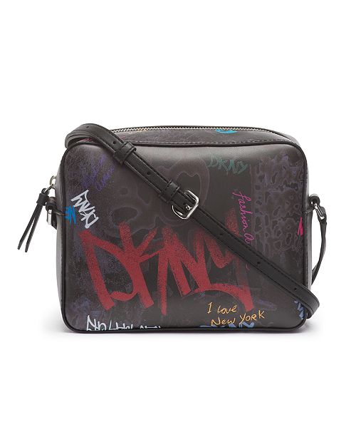 Dkny Tilly Graffiti Logo Camera Crossbody Created For Macy S Reviews Handbags Accessories Macy S