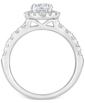 GIA Certified Diamond Halo Bridal Set (1-1/2 ct. t.w.) in 14k White Gold
