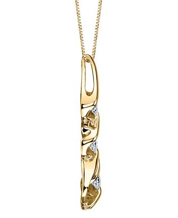 Sirena - Diamond (1/10 ct. t.w.) Three Stone Pendant in 14k Yellow Gold or Rose Gold
