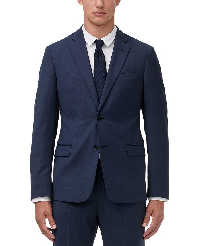 A|X Armani Exchange Armani Exchange Men's Slim-Fit Navy Birdseye Suit ...