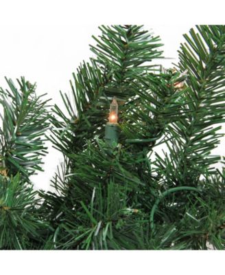 9' Pre-Lit Deluxe Windsor Green Pine Christmas Garland - Clear Lights