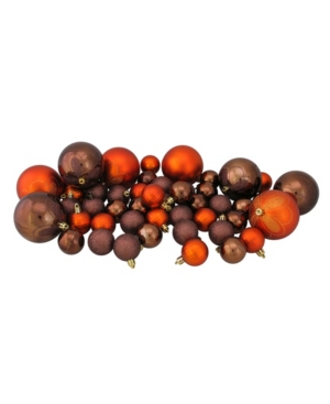 Northlight 125ct Chocolate Brown And Burnt Orange Shatterproof 4-finish Christmas Ornaments