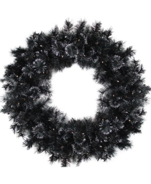 Northlight 36" Battery Operated Black Bristle Artificial Christmas Wreath