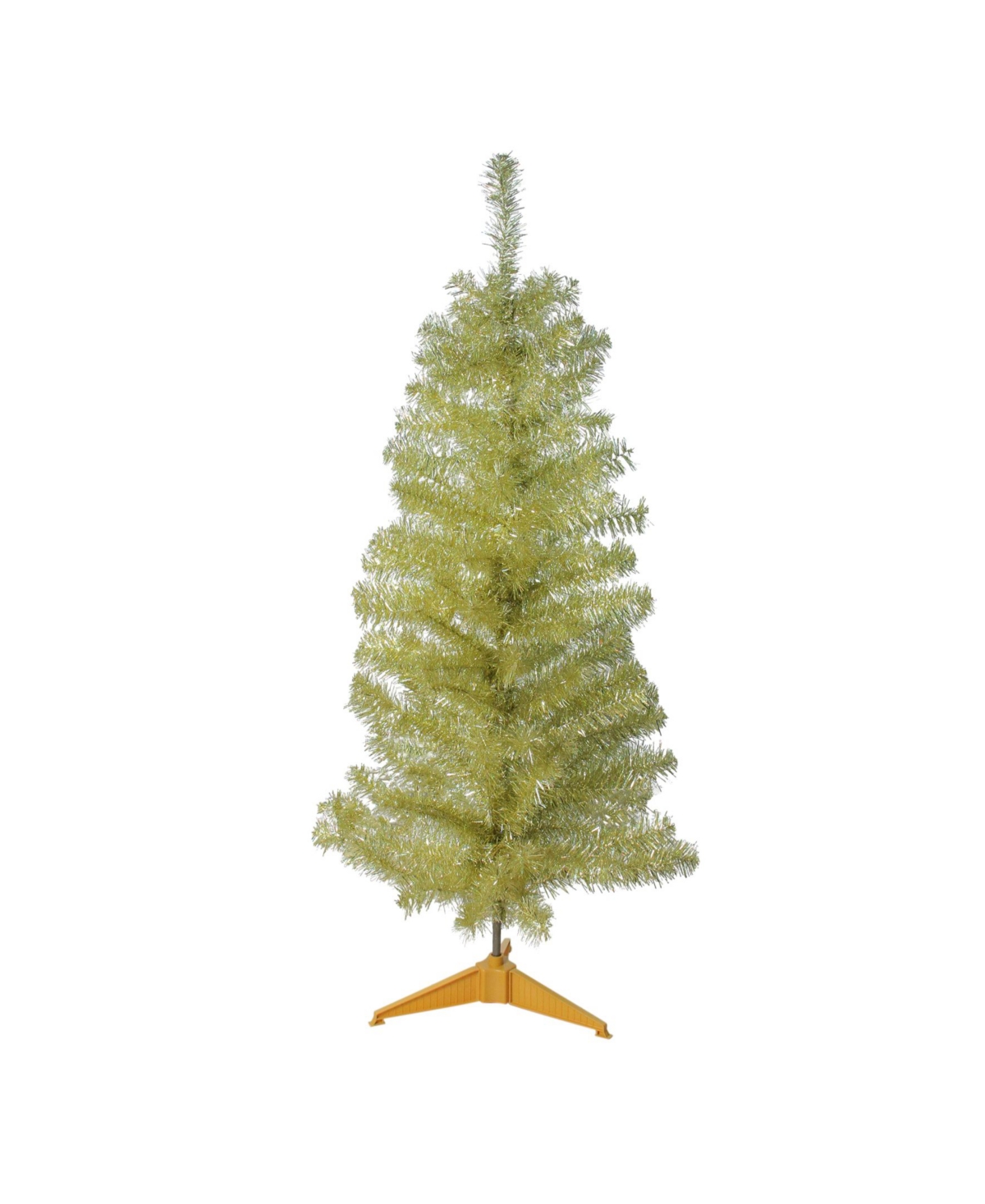 4' Gold Iridescent Tinsel Slim Artificial Christmas Tree - Unlit - Gold