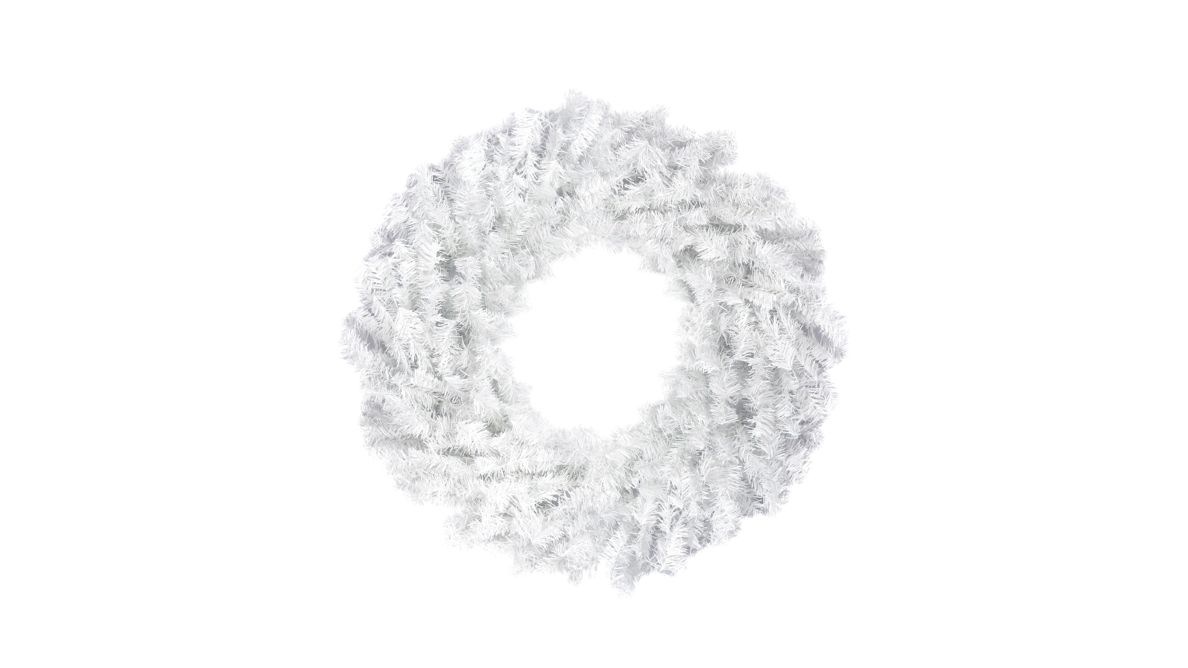 Northlight 30" White Canadian Pine Artificial Christmas Wreath - Unlit