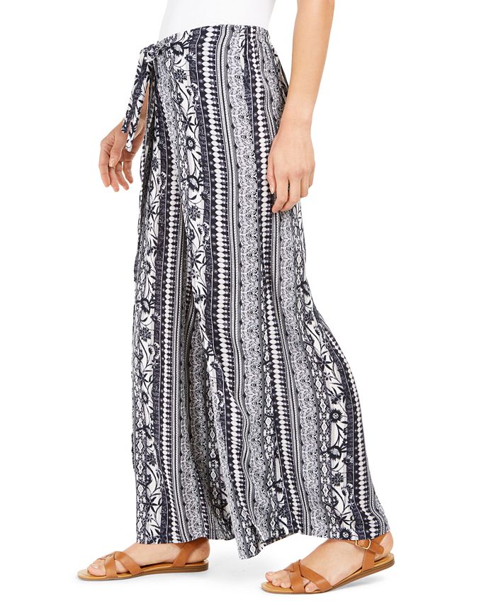 printed wide leg pants