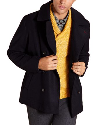 Brooks Brothers Men's Red Fleece Double Breasted Peacoat - Macy's