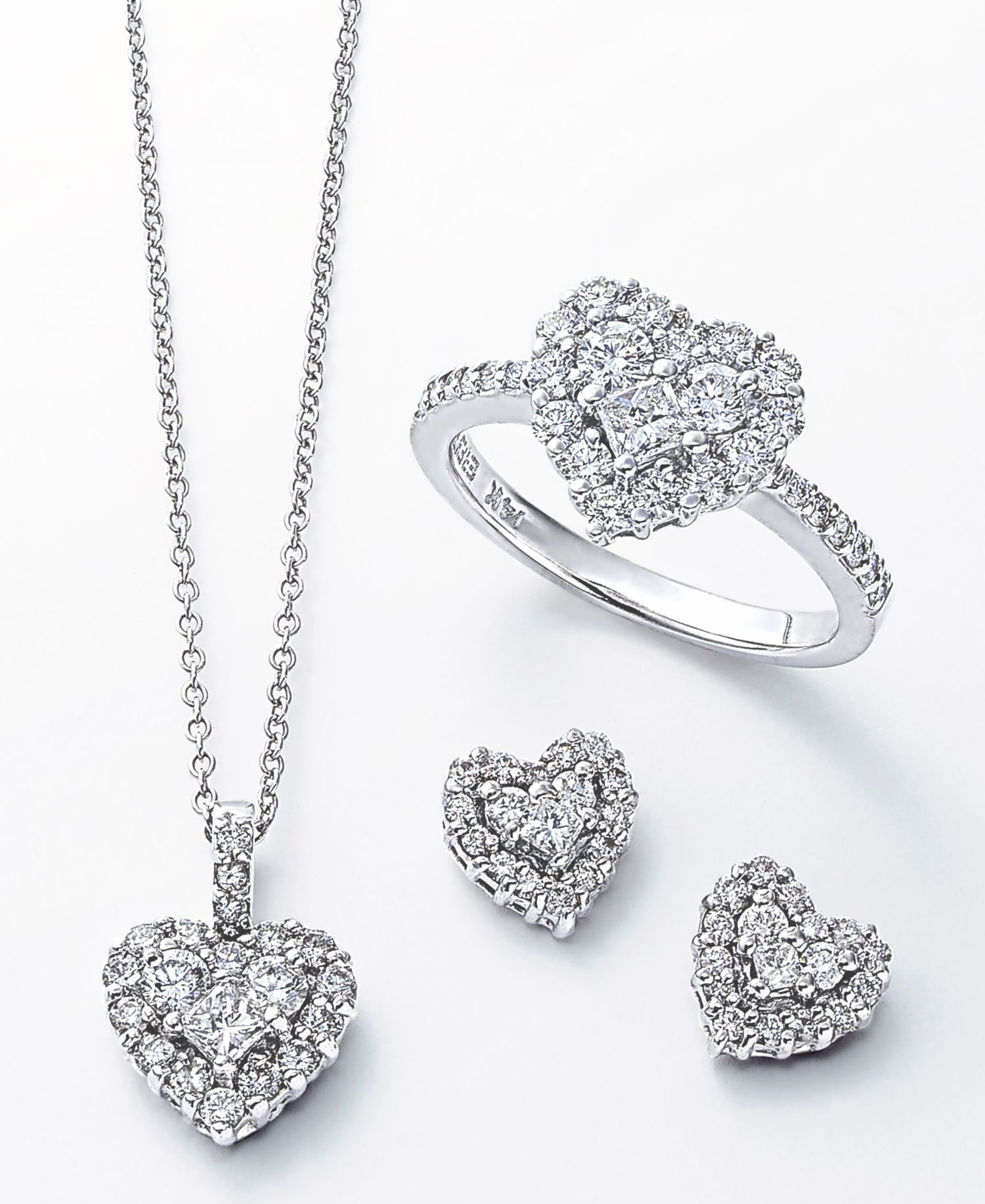 EFFY® Diamond Heart Stud Earrings (1/2 ct. t.w.) in 14k White Gold (Also available in Yellow Gold)
