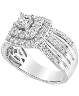 image of Diamond Multi-Row Halo Engagement Ring (1 ct. t.w.) in 14k White Gold