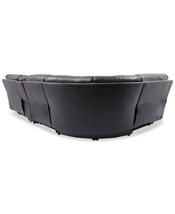 Furniture - Hutchenson 5-Pc. Leather Sectional with 2 Power Recliners, Power Headrests and Console