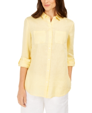 image of Charter Club Linen Shirt, Created for Macy-s
