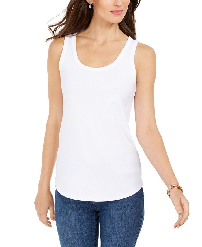 Charter Club Supima® Cotton Scoop-Neck Tank Top, Created for Macy's ...