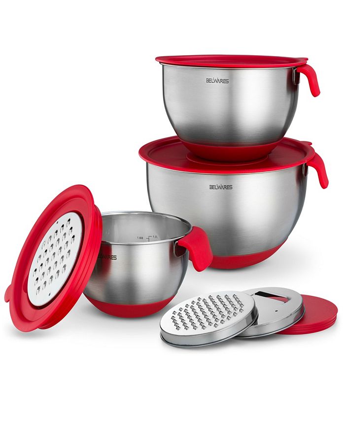 Belwares 3Piece Stainless Steel Mixing Bowls with Grater Macy's