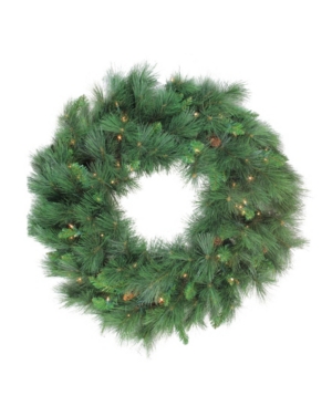 Northlight Pre-lit White Valley Pine Artificial Christmas Wreath - 36-inch Clear Lights In Green