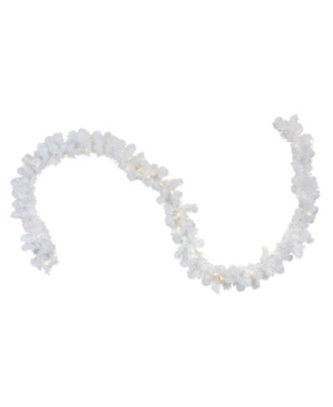 Northlight 9' Pre-Lit Led White Pine Artificial Christmas Garland - Clear Lights