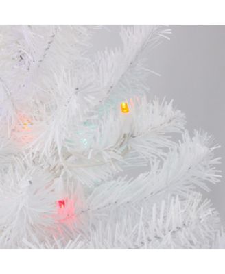2' Pre-Lit LED Snow White Artificial Christmas Tree - Multi Lights