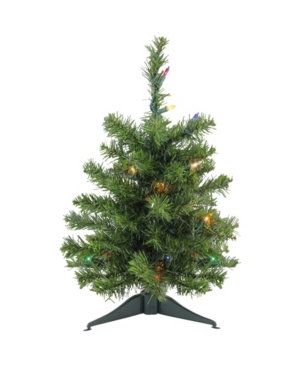 Northlight 18" Pre-lit Canadian Pine Artificial Christmas Tree In Green