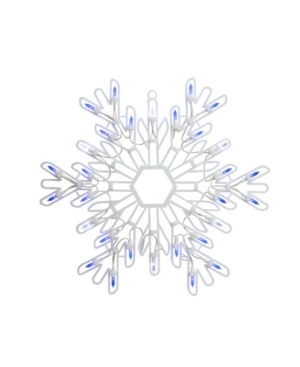 Northlight 15" Led Lighted Pure White And Blue Snowflake Christmas Window Silhouette Decoration In Blue