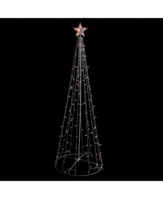 6' Red and Green Lighted Twinkling Show Cone Christmas Tree Outdoor Decoration