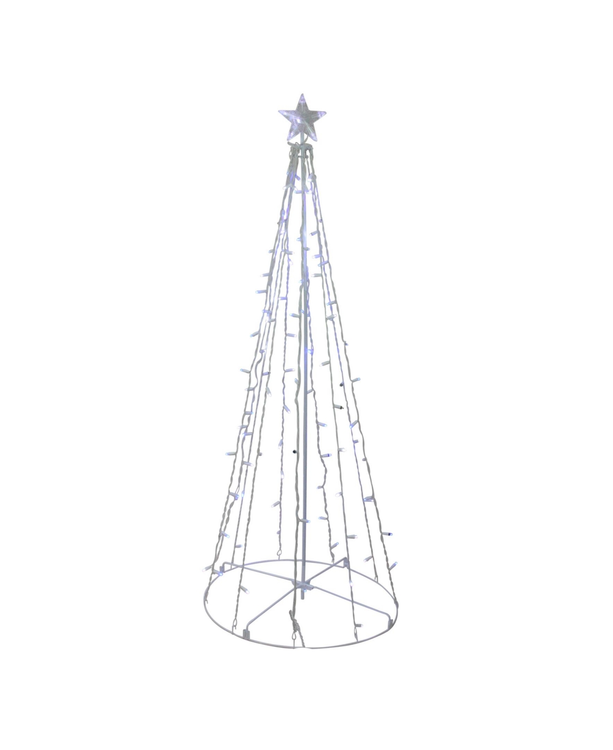 5' Blue and White Led Lighted Twinkling Show Cone Christmas Tree Outdoor Decoration - Blue