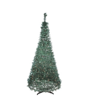 Northlight 6' Pre-lit Green Holly Leaf Pop-up Artificial Christmas Tree