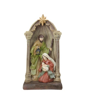 Northlight 14.5" Holy Family And Angel Figures Christmas Nativity Statue Decor In Brown
