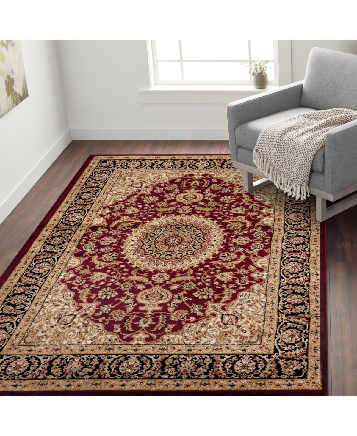 Main Street Rugs Montane Mon101Area Rug - Burgundy