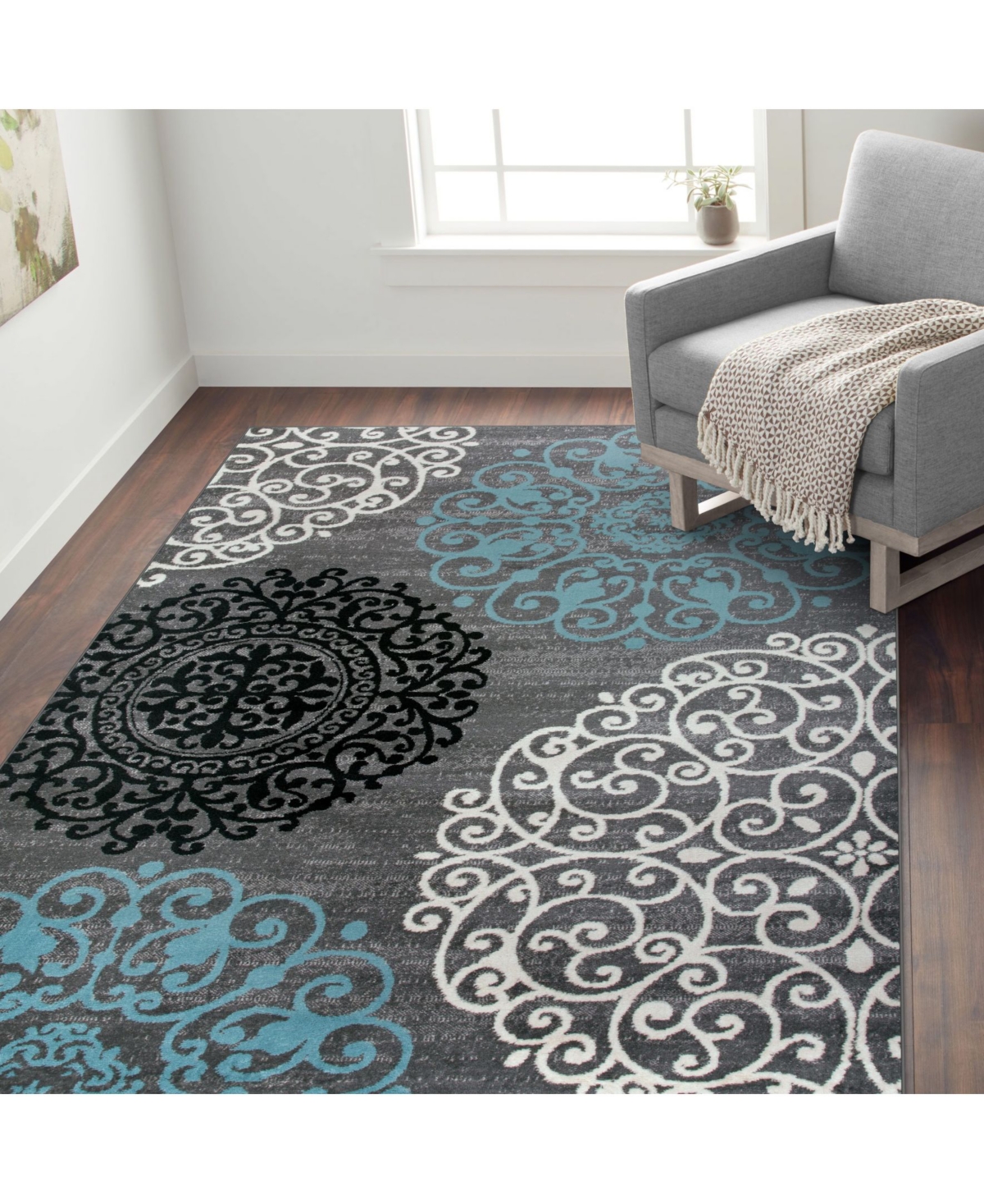Main Street Rugs Alba Alb303Area Rug - Gray