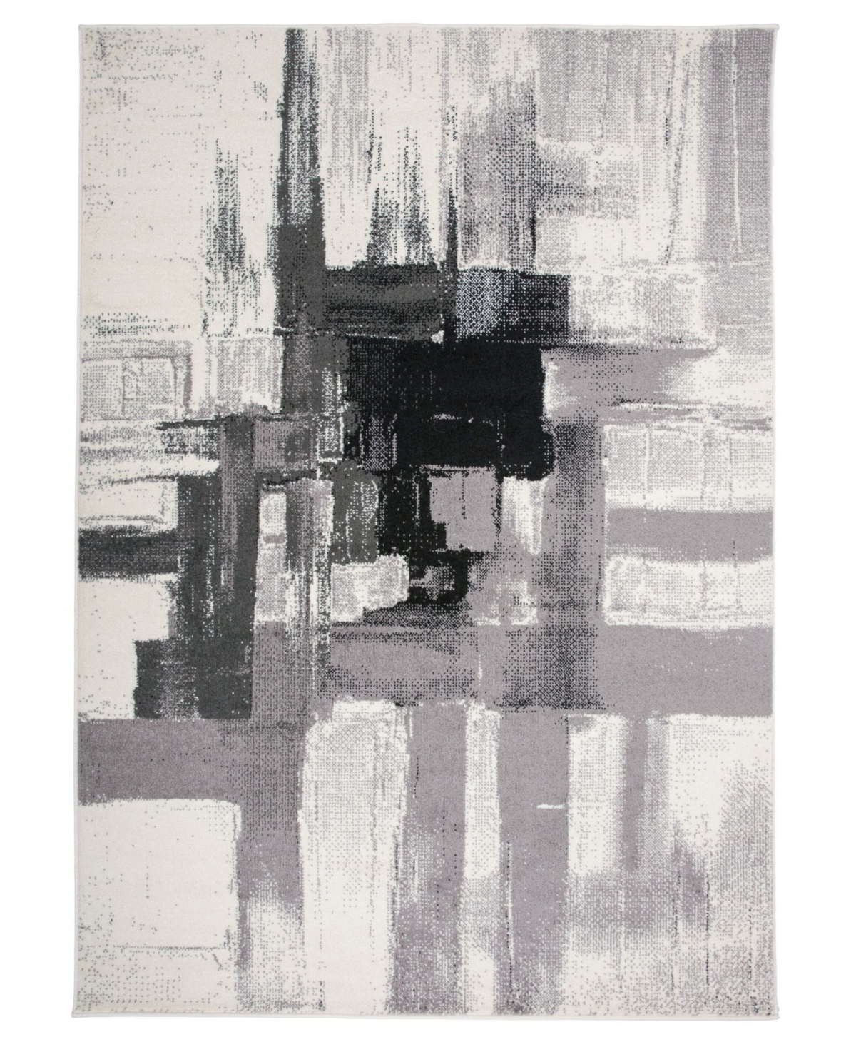 Main Street Rugs Elko Elk950 Black 7'10in x 10' Area Rug - Black