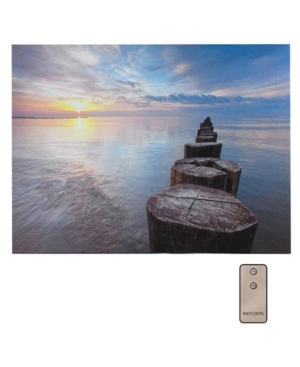 Jh Specialties Inc/lumabase Lumabase Sunset Pier Battery Operated Lighted Wall Art With Remote Control In Multi
