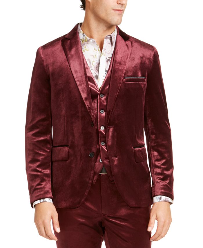 INC International Concepts INC Men s Slim Fit Shiny Velvet Blazer