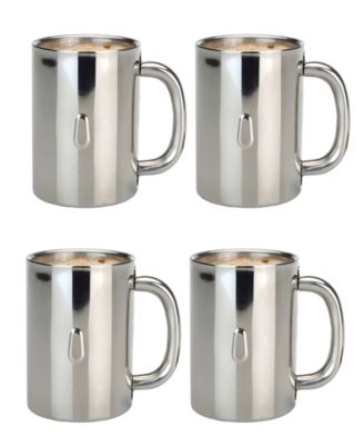 Straight Stainless Steel 4-Pc. Coffee Mug Set