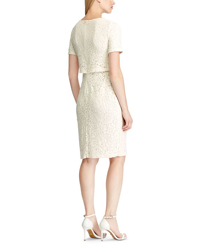 Lauren Ralph Lauren Floral Lace Popover Dress - Macy's