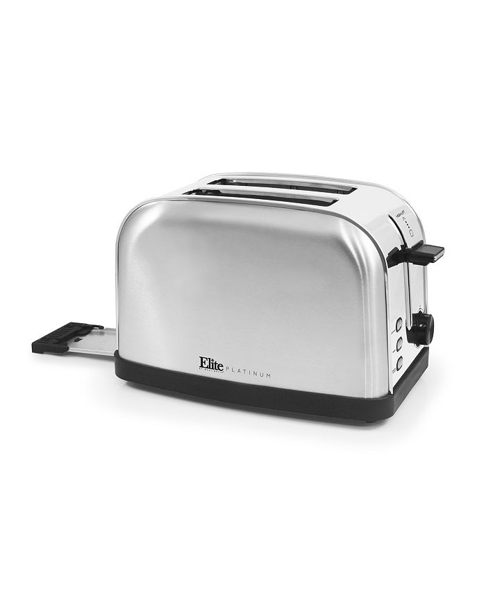 Elite Platinum Stainless Steel 2 Slice Toaster, Bagel Defrost Cancel