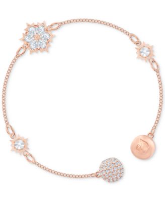 Swarovski Remix Rose Gold-Tone Crystal Snowflake Magnetic Bracelet - Macy's