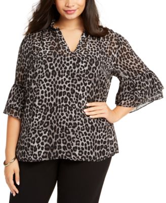 michael kors animal print blouse