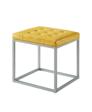 Shop Inspired Home Newton Cube Ottoman With Metal Frame In Yellow